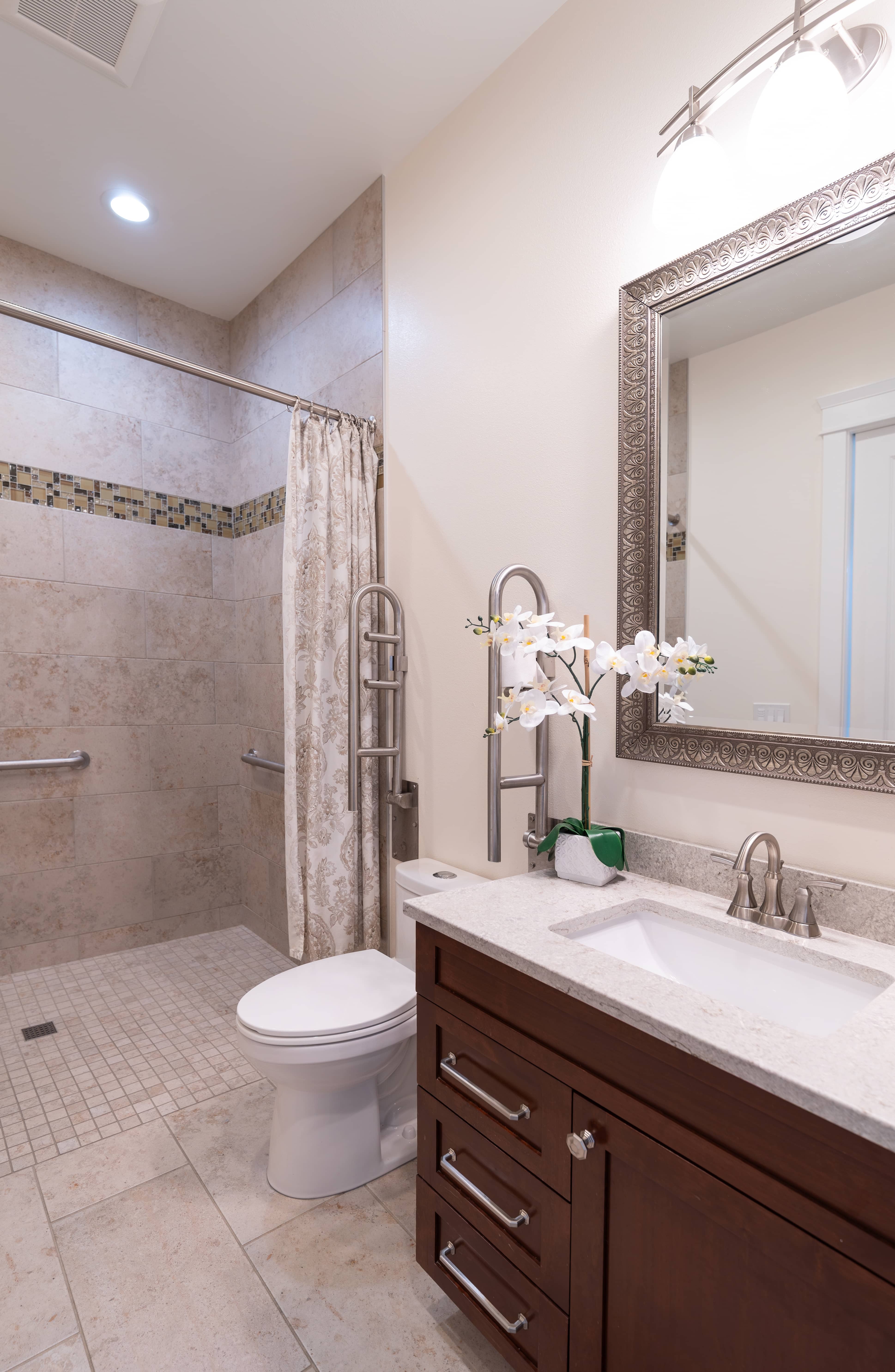 A private bathroom with walk-in shower